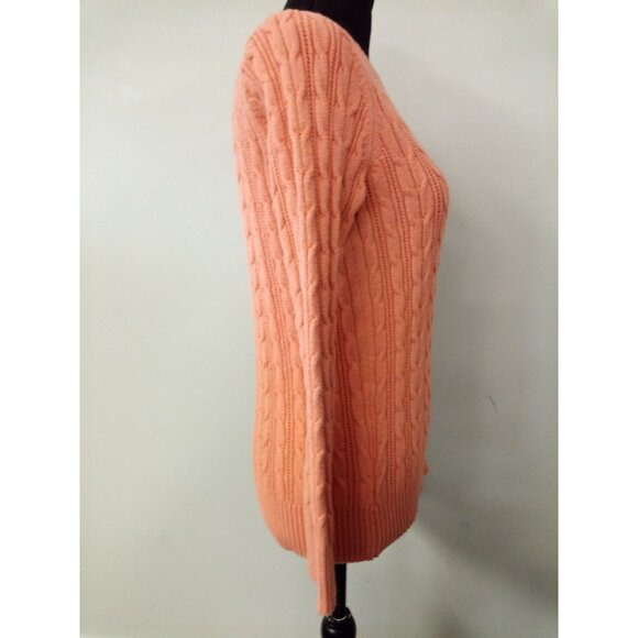 St. John's Bay Orange Crewneck Sweater Size Medium Petite - Picture 4 of 5